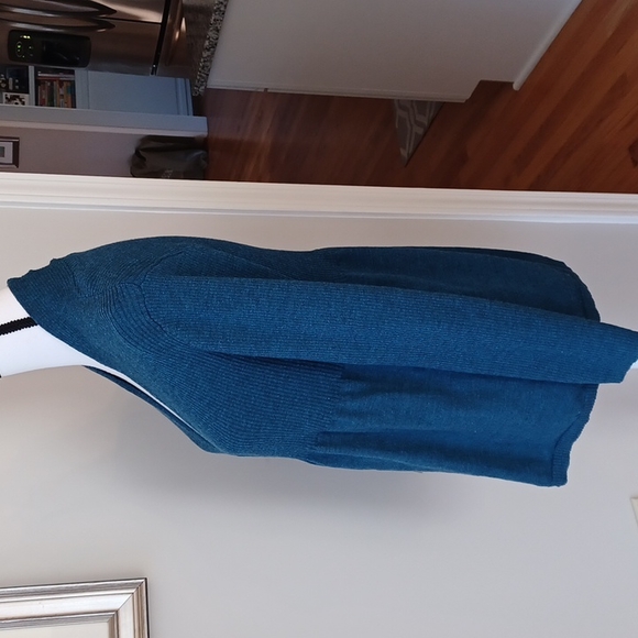 Eileen Fisher Teal Blue Peplum Cardigan Women's S - Picture 6 of 16